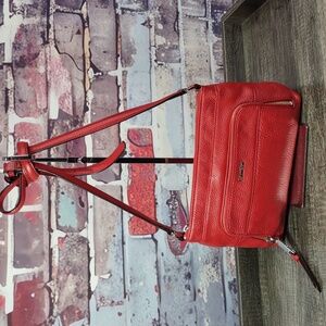 Calvin Klein Carrie" Tumbled Leather Crossbody Bag